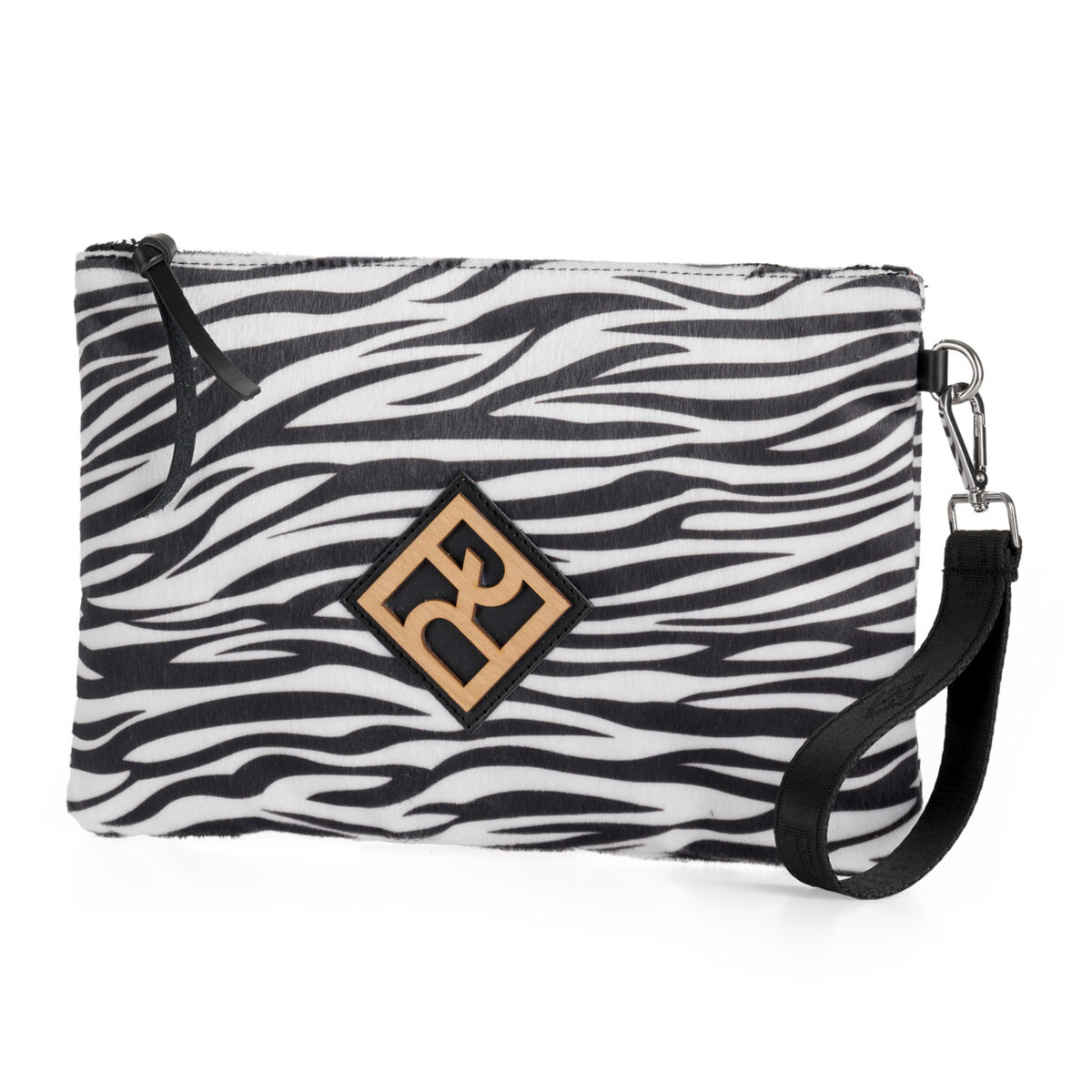 Τσαντάκι Χειρός Zebra Print Pierro Accessories – Ασπρόμαυρο