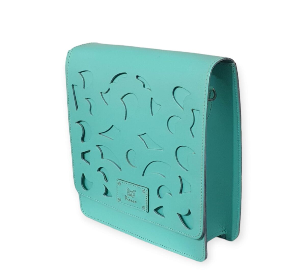 Τσάντα Ώμου Δερμάτινη Pierro Accessories - Aqua