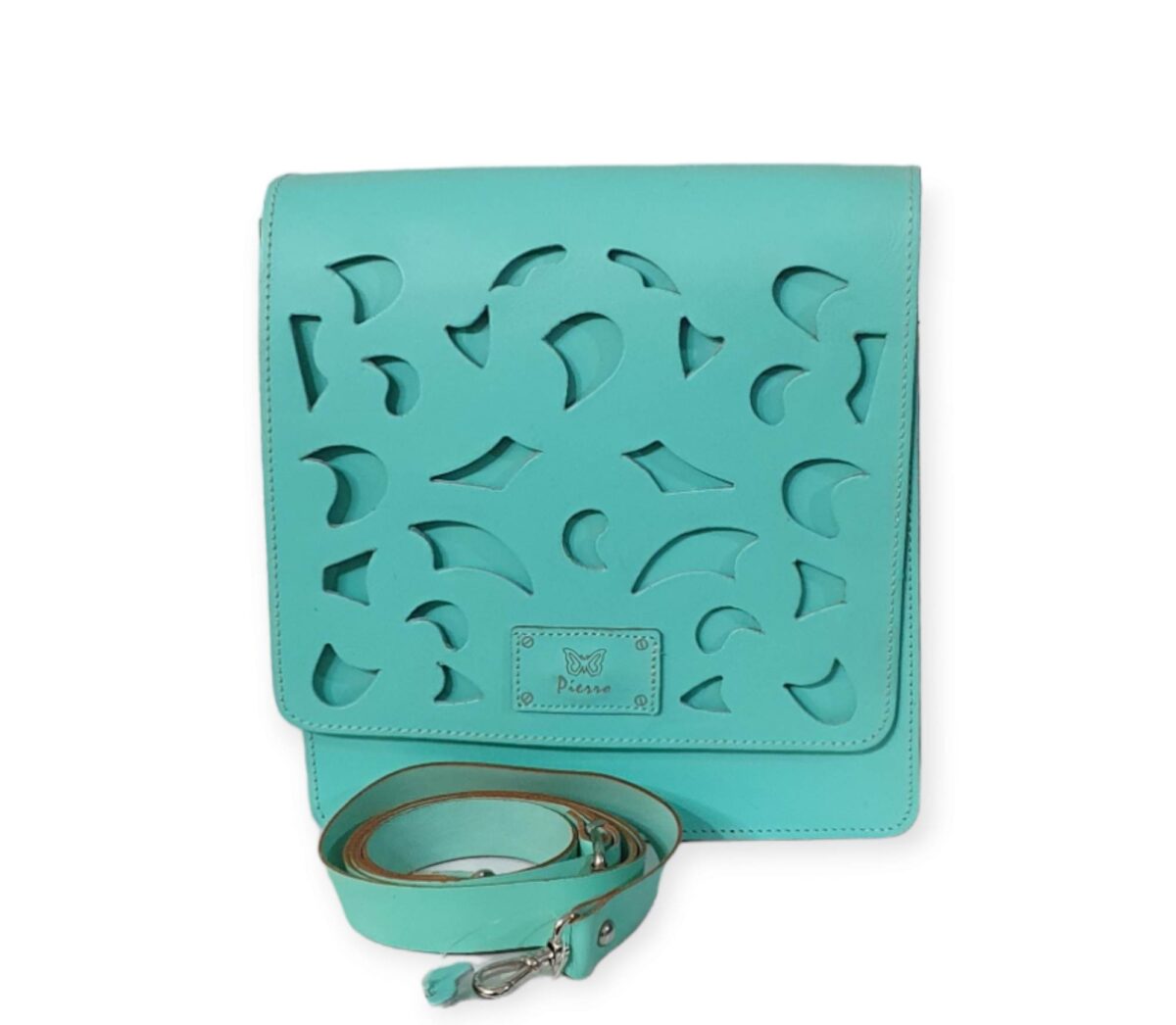 Τσάντα Ώμου Δερμάτινη Pierro Accessories - Aqua