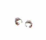 Ear Cuffs Μulticolour Stainless Steel - Ασημί