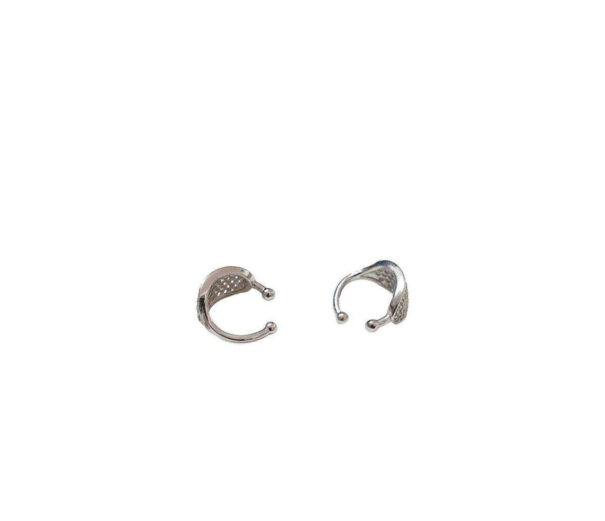 Ear Cuff Με Ζιργκόν Stainless Steel - Ασημί