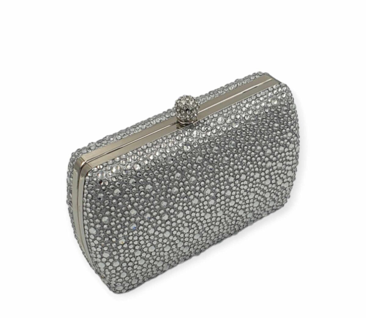 Clutch Τσαντάκι Με Διακοσμητικά Στρας - Ασημί