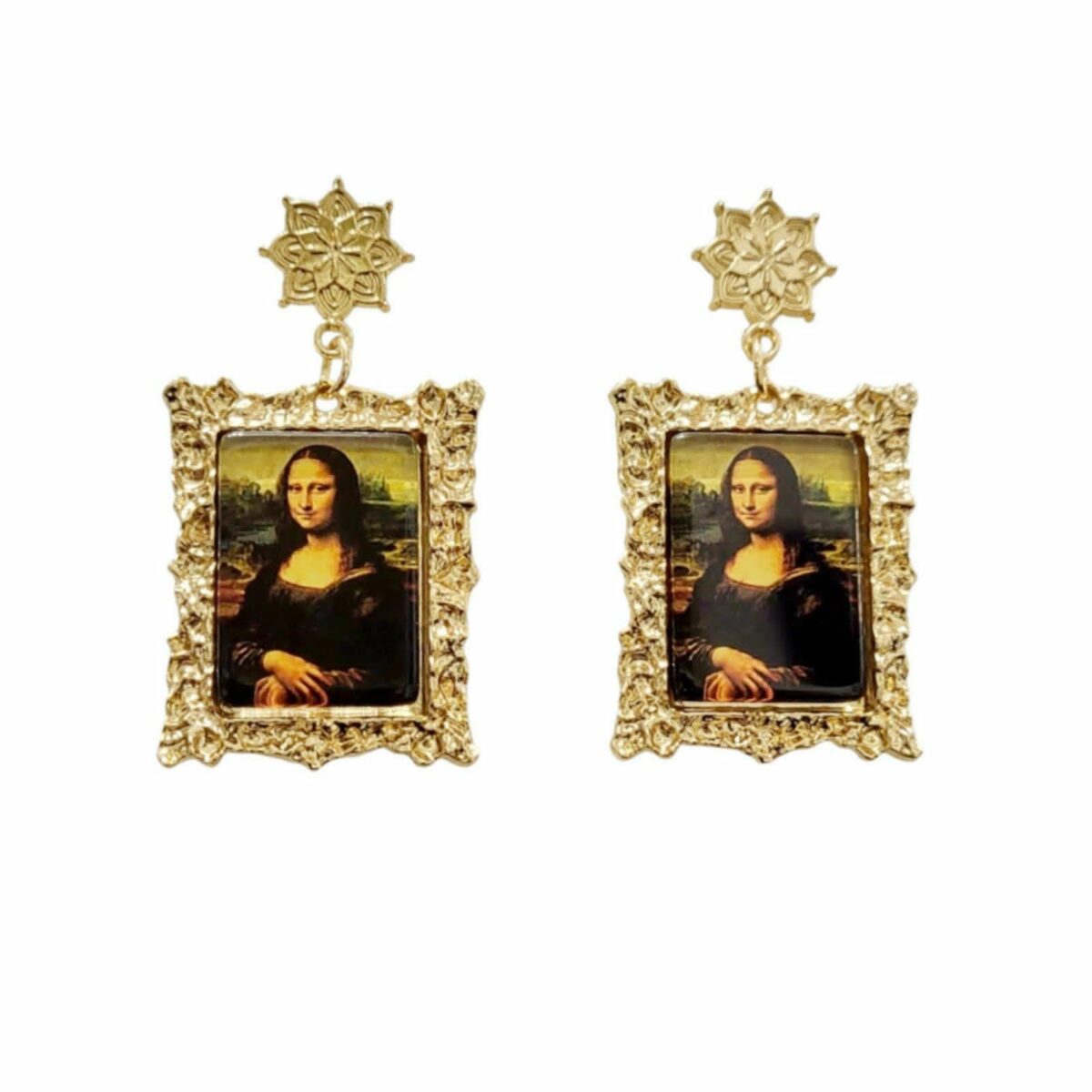 Σκουλαρίκια Κρεμαστά "Mona Lisa" - Χρυσό