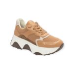 Sneakers Δερμάτινα Σε Συνδυασμό Χρωμάτων Και Υλικών - Cuoio