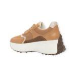 Sneakers Δερμάτινα Σε Συνδυασμό Χρωμάτων Και Υλικών - Cuoio