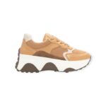 Sneakers Δερμάτινα Σε Συνδυασμό Χρωμάτων Και Υλικών - Cuoio