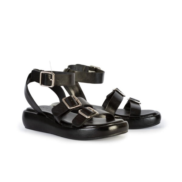 Γυναικεία Πέδιλα Flatforms Με Ρυθμιζόμενα Λουράκια Extra Soft LOVEBERRY – Μαύρο