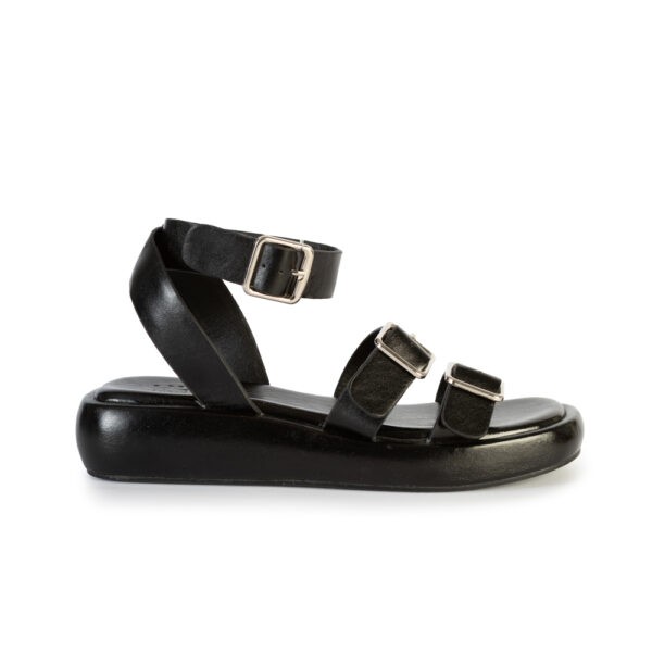 Γυναικεία Πέδιλα Flatforms Με Ρυθμιζόμενα Λουράκια Extra Soft LOVEBERRY – Μαύρο